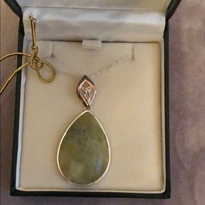 Green marble necklace from Ireland
